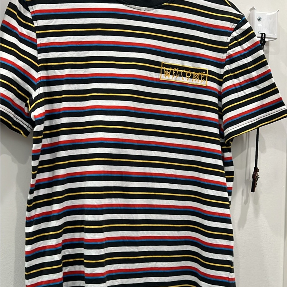 Welcome skateboards Striped Short Sleeve Tee
